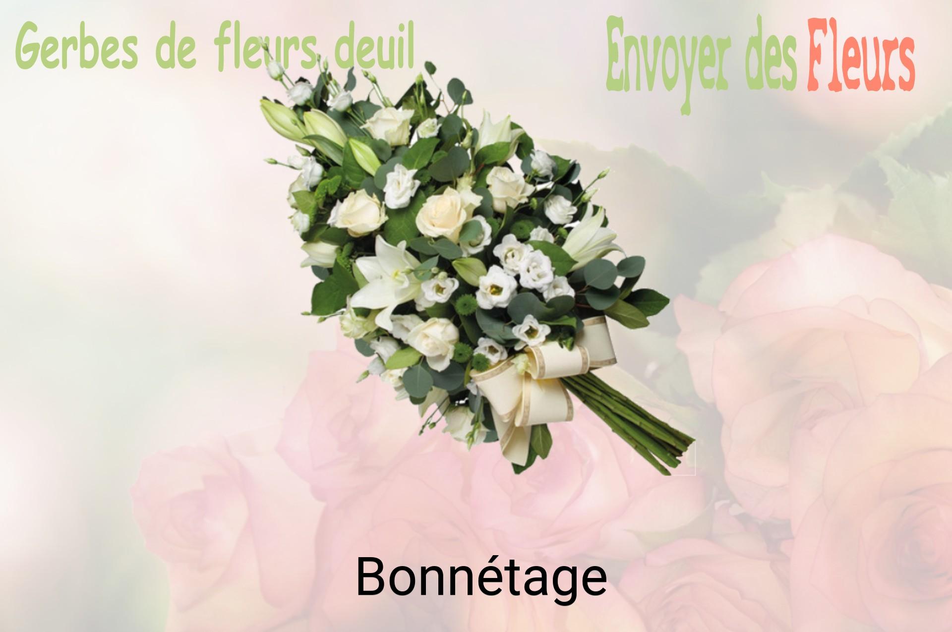 Gerbe de fleurs de deuil livrée à Bonnétage